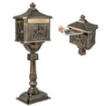 thumbnail image 1 of Costway Retro Cast Aluminum Mailbox Lockable Security Postal Letter Box with Baffle Door Bronze, 1 of 10