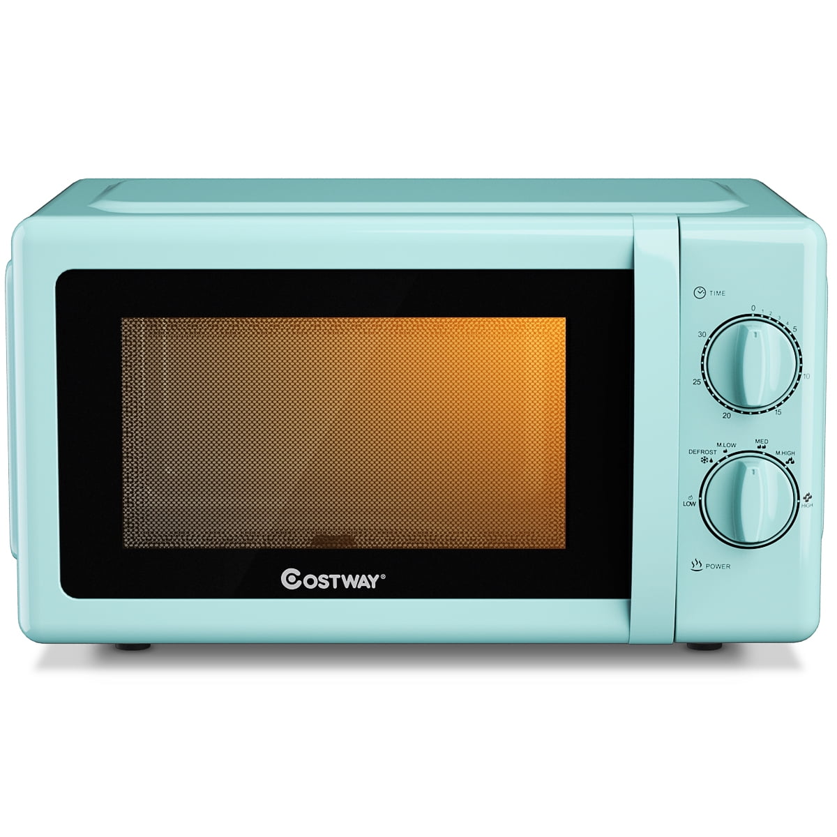 Costway Retro Microwave Oven 0.7 Cu. Ft 12.5 in in White