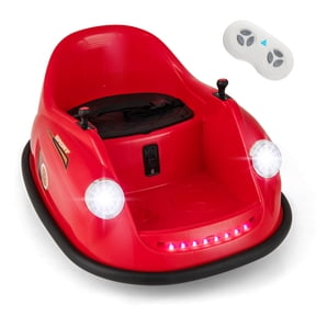 Costway Ride on Bumper Car for Kids with Remote Control 360 Degree Spin LED Light Red