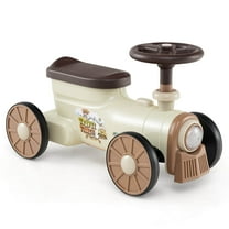 Costway Ride on Push Car with Storage Compartment & Train Whistle Sound Button