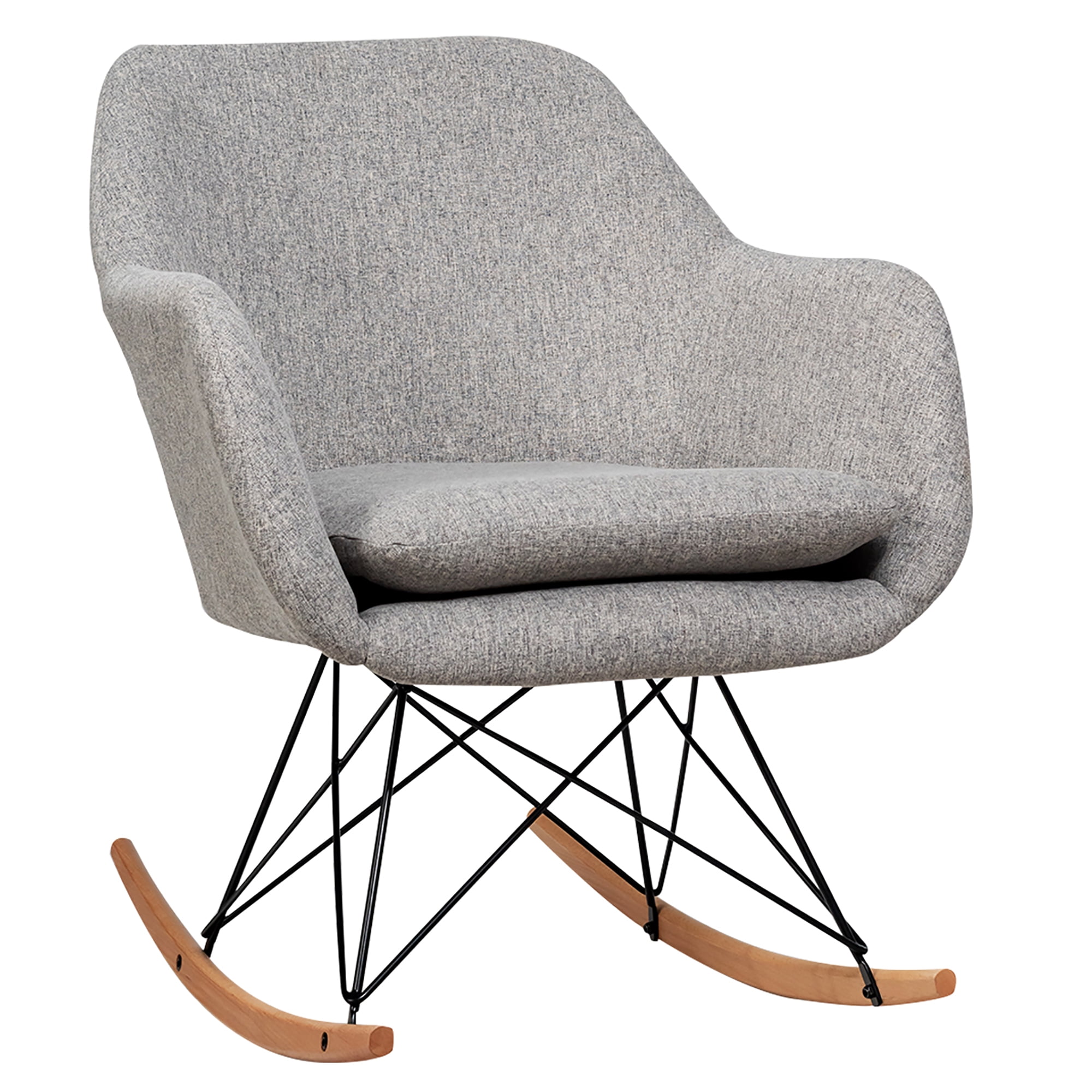 Single Rocking Chair Costway Indoor Modern Rocking Chair, Upholstered Single Sofa Chair for ...