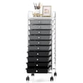 thumbnail image 1 of Costway Art & Craft Storage Carts with 10 Removable Drawers Mental Frame & 4 Wheels Gradient Black, 1 of 6