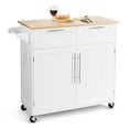 thumbnail image 1 of Costway Rolling Kitchen Cart Island Heavy Duty Storage Trolley Cabinet Utility White, 1 of 11