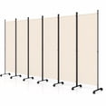 thumbnail image 1 of Costway Room Divider, 6-Panel Folding Privacy Screen with Lockable Rolling Wheels for Home Beige, 1 of 10
