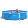 thumbnail image 1 of Costway Round Above Ground Swimming Pool Patio Frame Pool W/ Pool Cover Iron Frame Blue, 1 of 7