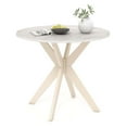 thumbnail image 1 of Costway Round Dining Table 36" Faux Marble Tabletop Rubber Wood Legs Kitchen White, 1 of 10