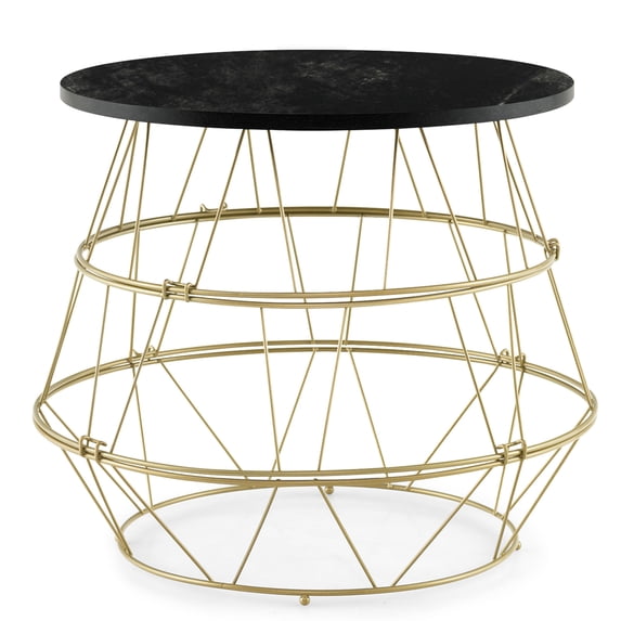 Costway Round Side End Coffee Sofa Table Nightstand with Storage Space Removeable Top