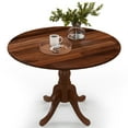 thumbnail image 1 of Costway Rustic Dining Table Wooden Dining Table with Round Tabletop & Curved Trestle Legs Walnut, 1 of 10
