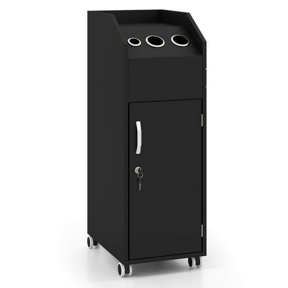 Costway Salon Trolley Cart Rolling Spa Beauty Storage Cart with 3 Drawers Side Tray