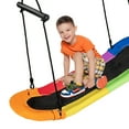 thumbnail image 1 of Costway Saucer Tree Swing Surf Kids Outdoor Adjustable Oval Platform w/ Handle Colorful, 1 of 9