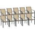 thumbnail image 1 of Costway Set of 10 Patio Dining Chairs Stackable Armrest Backrest no Assembly, 1 of 9