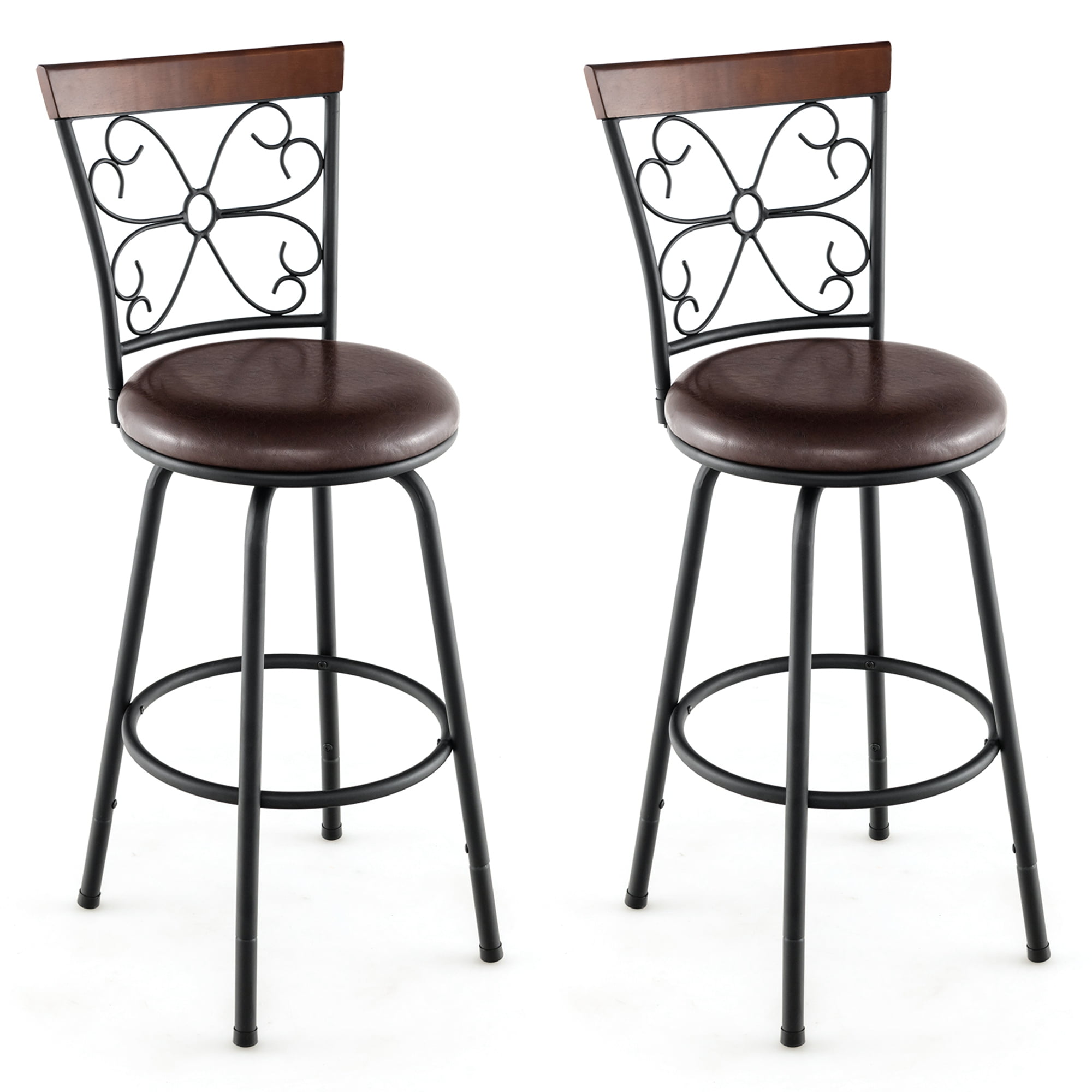 Costway Set Of 2 24 30 Inch Adjustable Swivel Barstools Metal Dining costway-set-of-2-24-30-inch-adjustable-swivel-barstools-metal-dining