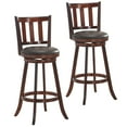 thumbnail image 1 of Costway Set of 2 29.5'' Swivel Bar stool Leather Padded Dining Kitchen Pub Bistro Chair High Back, 1 of 10