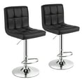 thumbnail image 1 of Costway Set of 2 Adjustable Bar Stools PU Leather Swivel Kitchen Counter Pub Chair Black, 1 of 10