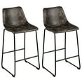 thumbnail image 1 of Costway Set of 2 Bar Stool Faux Suede Upholstered Kitchen Dining Chair W/ Metal Legs Grey\ Brown, 1 of 11