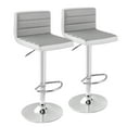 thumbnail image 1 of Costway Set of 2 Bar Stools Adjustable Barstool PU Leather Swivel Pub Chairs Armless, 1 of 9