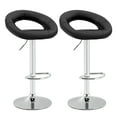 thumbnail image 1 of Costway Swivel Bar Stool Set of 2 Modern PU Leather Pub Stools with Hollow Back & Footrest, 1 of 7