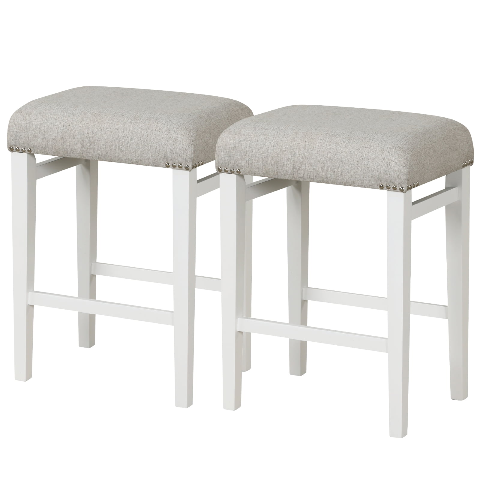 Costway Set of 2 Backless Bar Stools & Counter Height Kitchen Chairs ...