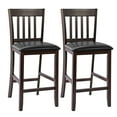 thumbnail image 1 of Costway Set of 2 Bar Stools Counter Height Chairs w/ PU Leather Seat Espresso, 1 of 9