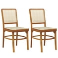 thumbnail image 1 of Costway Set of 2 Boho Dining Chairs with Teak Wood Structure & Footrests for Indoor Use, 1 of 10