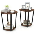 thumbnail image 1 of Costway Industrial End Table Sofa Side Table Set ot 2 Nightstand with Storage Shelf, 1 of 12