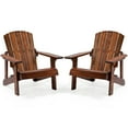 thumbnail image 1 of Costway Set of 2 Kid's Adirondack Chair Patio Wood High Backrest Arm Rest Outdoor Coffee, 1 of 8