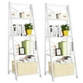 thumbnail image 1 of Costway Set of 2 Ladder Shelf 4-Tier Bookshelf Bookcase Storage Display Plant Leaning, 1 of 12