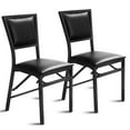 thumbnail image 1 of Costway Set of 2 Metal Folding Chair Furniture Black Dining Chairs Home Restaurant, 1 of 8