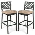 Costway 2Piece Set Outdoor Tall Bistro Patio Metal Bar Stools with