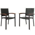 thumbnail image 1 of Costway Set of 2 Outdoor Patio PE Rattan Dining Chairs Armrest Stackable Garden, 1 of 7