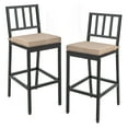 thumbnail image 1 of Costway Set of 2 Patio Metal Bar Stools Outdoor Bar Height Dining Chairs with Cushion, 1 of 10