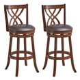 thumbnail image 1 of Costway Set of 2 Swivel Bar Stools Bar Height Dining Pub Chairs with  Rubber Wood Legs, 1 of 10