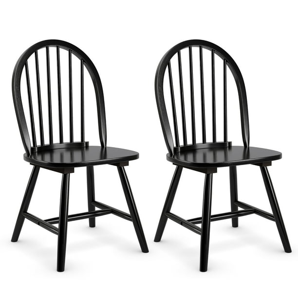 Costway 2-Piece Set: Spindle Back Wooden Windsor Dining Side