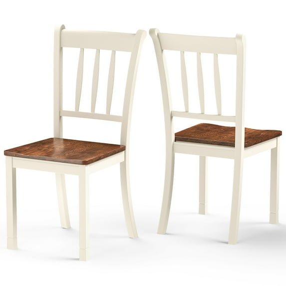 Costway Set of 2 Wood Dining Chair High Back Kitchen Whitesburg Side Chair BlackWhite
