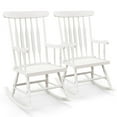 thumbnail image 1 of Costway Set of 2 Wood Rocking Chair Glossy Finish White, 1 of 10