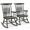 thumbnail image 1 of Costway Set of 2 Wood Rocking Chair Porch Rocker Indoor Outdoor Seat Glossy Finish, 1 of 7