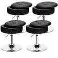 thumbnail image 1 of Costway Set of 4 Adjustable Vanity Stool 360° Swivel Storage Makeup Chair with  Tray Black, 1 of 10