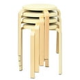 thumbnail image 1 of Costway Set of 4 Bentwood Round Stool Stackable Dining Chair W/Padded Seat Beige\Black, 1 of 11