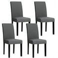 thumbnail image 1 of Costway Set of 4 Fabric Dining Chairs w/ Nailhead Trim Grey, 1 of 9