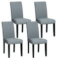 thumbnail image 1 of Costway Set of 4 Fabric Dining Chairs w/Nailhead Trim Light Grey, 1 of 9