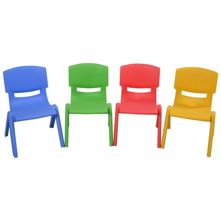 Costway Set of 4 Kids Plastic Chairs Stackable Play and Learn Furniture Colorful price history and forecast - Costway TY323296-22