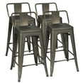 thumbnail image 1 of Costway Set of 4 Low Back Metal Counter Stool 24'' Seat Height Industrial Bar Stools, 1 of 12