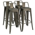 thumbnail image 1 of Costway Set of 4 Metal Bar Stools 30'' Bar Height Barstools Industrial w/ Low Back Gun, 1 of 12