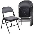 thumbnail image 1 of Costway Set of 4 Metal Frame Folding Chairs Fabric Upholstered Padded Seat, 1 of 10