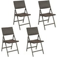 thumbnail image 1 of Costway Set of 4 Patio Rattan Folding Dining Chairs Portable Garden Yard Brown, 1 of 10