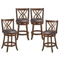 thumbnail image 1 of Costway Set of 4 Swivel Bar Stools Counter Height Dining Pub Chairs with  Rubber Wood Legs, 1 of 10