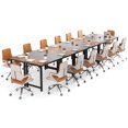 thumbnail image 1 of Costway Set of 6 63" Large Computer Desk Writing Workstation Conference Table Home Office, 1 of 8
