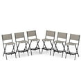 thumbnail image 1 of Costway Set of 6 Outdoor Bar Chair Folding Bar Height Stool with Metal Frame Coffee, 1 of 6