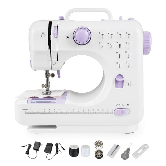 Costway Sewing Machine for Beginners Mini Sewing Machine with 12 Built-in Stitches & Light