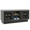 thumbnail image 1 of Costway Shoe Storage Bench with Cushion Shoe Storage Organizer Shoe Rack Entryway Grey, 1 of 10